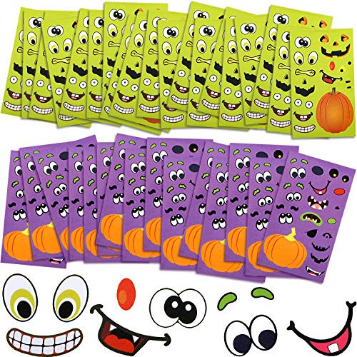 Outus Halloween Stickers Sheets Pumpkin Decoration Stickers Lantern Face Stickers for Halloween Party Supplies (60 Pieces)