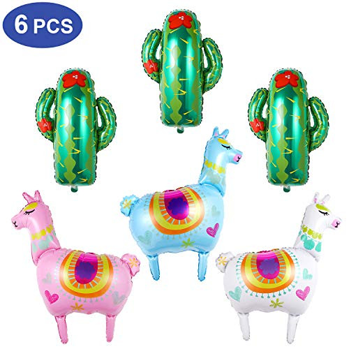 6 Pieces Llama Cactus Balloons,Including 3 Pieces Llama Foil Balloon and 3 Pieces Green Cactus Balloons,Mexican Fiesta Theme Party Decorations Birthday Baby Shower Decor Supplies 6 Pieces Llama Cactus Balloons,Including 3 Pieces Llama Foil Balloon and 3 Pieces Green Cactus Balloons,Mexican Fiesta Theme Party Decorations Birthday Baby Shower Decor Supplies