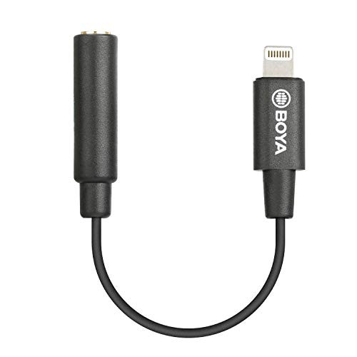 BOYA by-K3 3.5mm Female TRRS to Male Lightning Adapter Cable (6cm)