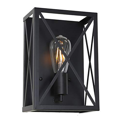 MELUCEE Rustic Wall Sconce 1-Light Black Porch Light Fixtures Wall Mount Farmhouse Bathroom Vanity Light Fixtures Hallway Sconces Wall Lighting MELUCEE Rustic Wall Sconce 1-Light Black Porch Light Fixtures Wall Mount Farmhouse Bathroom Vanity Light Fixtures Hallway Sconces Wall Lighting