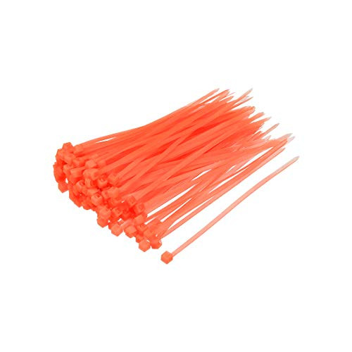uxcell Cable Zip Ties 100mmx2.5mm Self-Locking Nylon Tie Wraps Orange 300pcs