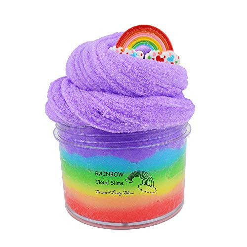 ICHICHI Rainbow Cloud Slime,Non-Sticky and Super Soft Scented Slime,Stress Relief Toy