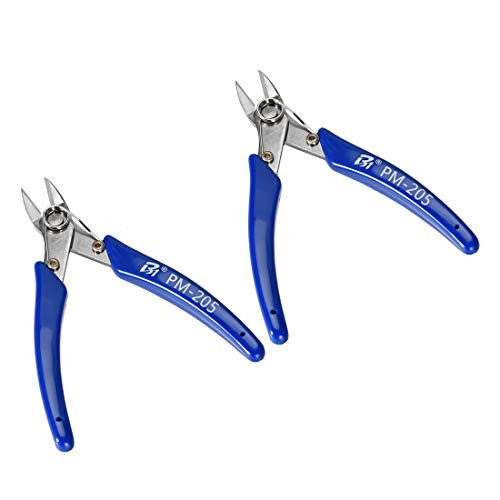 uxcell Diagonal Cutting Pliers 5 Inch Precision Flush Wire Side Cutter 2 Pcs