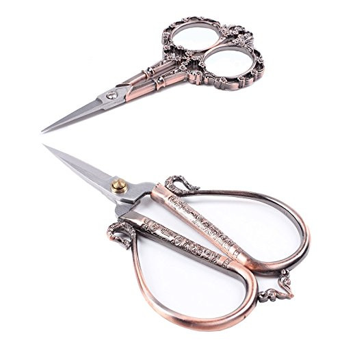 BIHRTC Vintage European Style Stainless Steel Auspicious Clouds and Plum Blossom Scissors Sewing Shears DIY Tools for Needlework,Embroidery, Sewing, Craft, Art Work & Everyday Use