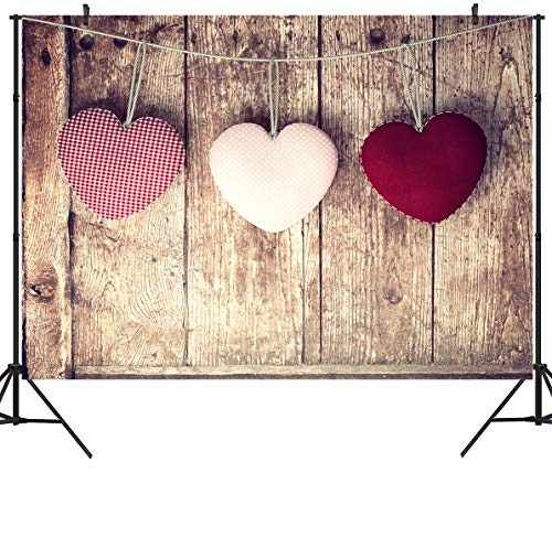 Duluda 9x6FT Seamless Valentine's Day Wood Board Heart Vinyl Photography Backdrop Customized Photo Background Studio Prop VL05B Duluda 9x6FT Seamless Valentine's Day Wood Board Heart Vinyl Photography Backdrop Customized Photo Background Studio Prop VL05B