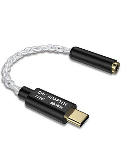 USB C Headphone Adapter, Kolpop Type C to 3.5mm Audio Adapter USB C to 3.5mm DAC Hi-res Chipset 24bit/192kHz Compatible with HTC U11,Moto Z, Pixel 3/2 XL