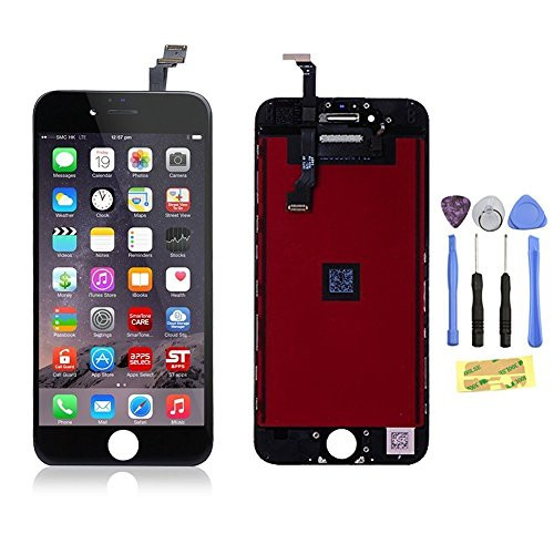 ZTR LCD Touch Screen Digitizer Frame Assembly Full Set LCD Touch Screen Replacement for iPhone 6 4.7 inch Black