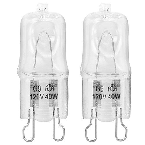 2 Pack Crystal Clear Lense Q40/G9/CL/120V G9 JCD 40 Watt 120 Volt T4 JD Type Halogen House Hold Light Bulb Hanging Pendant Accent Type Spot Down Lamp Chandelier Sconce Fixture Lighting