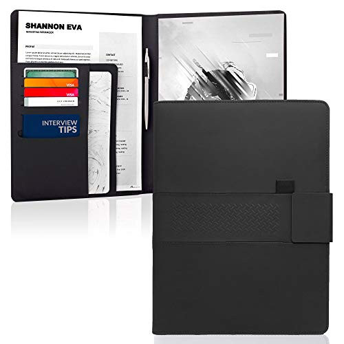 Padfolio Resume Portfolio Portfolio Folder Interview Portfolio Business Portfolio Portfolio Organizer with Legal Pad Folder - Interview Folder for Men/Women Black