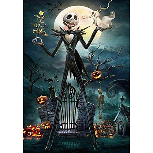 BENBO 5D Full Drill Diamond Painting Kit, Jack Skellington Halloween Skull 15.8x11.8In DIY Diamond Painting by Number Kits Cross Stitch Rhinestone Embroidery Picture Arts Craft for Home Decor BENBO 5D Full Drill Diamond Painting Kit, Jack Skellington Halloween Skull 15.8x11.8In DIY Diamond Painting by Number Kits Cross Stitch Rhinestone Embroidery Picture Arts Craft for Home Decor