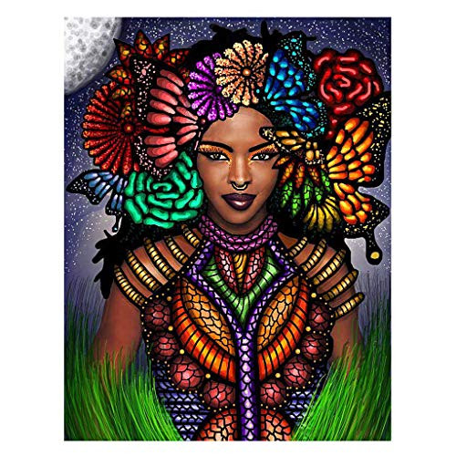Full Drill 5D Diamond Painting Kit for Adults, BENBO 15.8x11.8In DIY Diamond Painting by Numbers Diamond Embroidery Kit Cross Stitch Rhinestone Embroidery Arts Craft for Home Decor (African Girl) Full Drill 5D Diamond Painting Kit for Adults, BENBO 15.8x11.8In DIY Diamond Painting by Numbers Diamond Embroidery Kit Cross Stitch Rhinestone Embroidery Arts Craft for Home Decor (African Girl)
