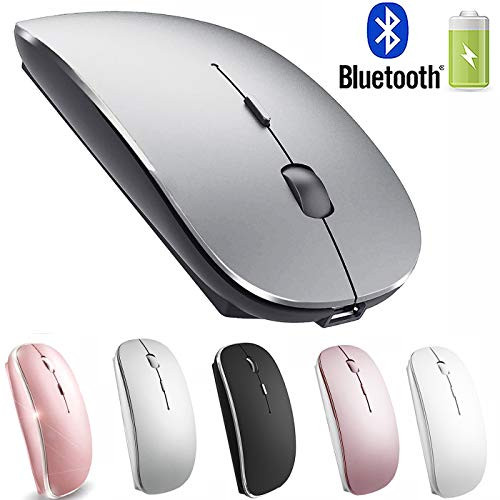 Rechargeable Bluetooth Mouse for Mac Laptop iPad Wireless Bluetooth Mouse for MacBook Pro MacBook Air Windows Notebook MacBook (Gray Black)