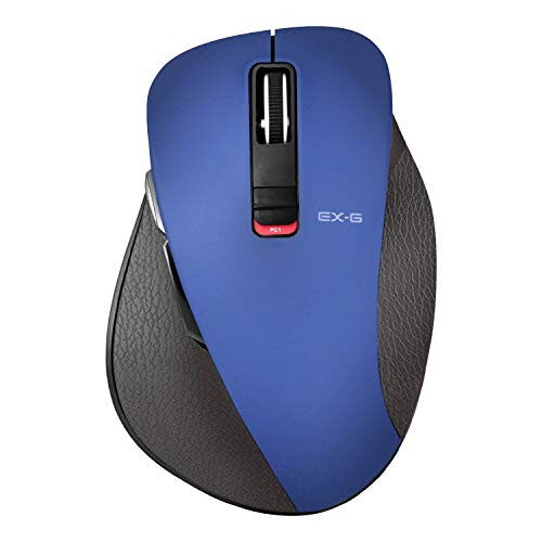 ELECOM-Japan Brand-Bluetooth Wireless Mouse/Extreme Ergonomic Design/BlueLED/Large Size / 5 Button/Blue/M-XGL10BBBU