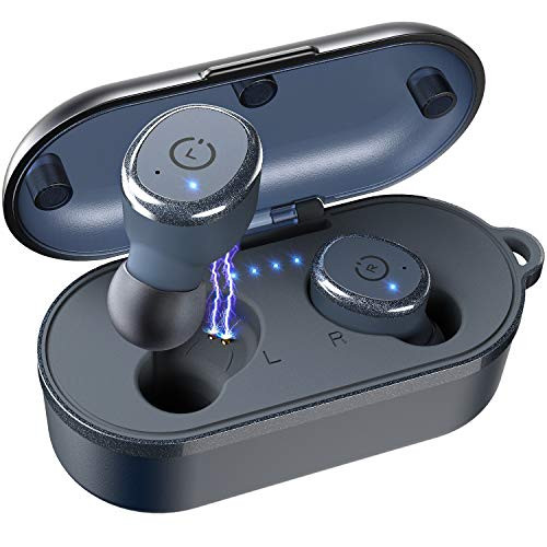 TOZO T10 Bluetooth 5.0 Wireless Earbuds with Wireless Charging Case IPX8 Waterproof TWS Stereo Headphones in Ear Built in Mic Headset Premium Sound with Deep Bass for Sport Blue TOZO T10 Bluetooth 5.0 Wireless Earbuds with Wireless Charging Case IPX8 Waterproof TWS Stereo Headphones in Ear Built in Mic Headset Premium Sound with Deep Bass for Sport Blue