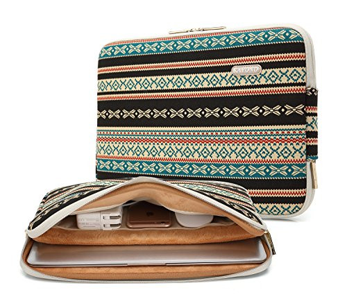 Kayond Canvas Water-Resistant 15 inch Laptop Sleeve with Pocket 15 inch 15.6 inch Laptop Case (15-15.6 inches, New Bohemian)