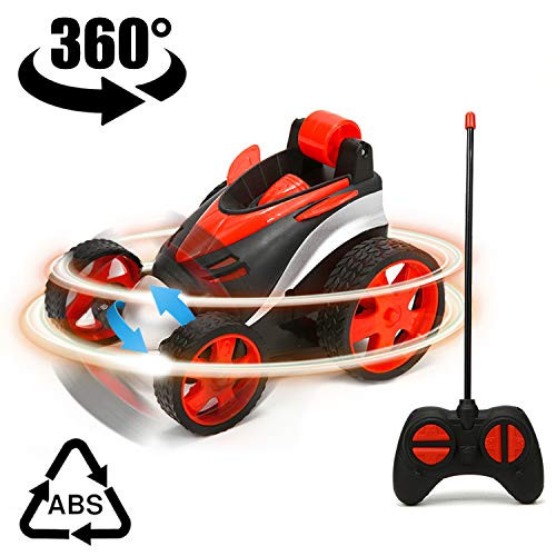 Remote Control Car - RC Stunt Car Durable Four Wheel Stunt Car for Adults 360 Degree Rolling Rotating RC Cars for Kids RC Vehicle Toys for Boys and Girls, Red