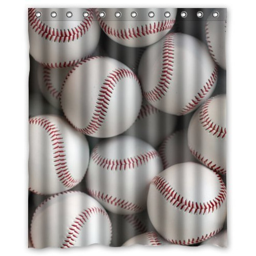 FMSHPON Baseball Balls Design Waterproof Polyester Fabric Shower Curtain 60x72 Inches FMSHPON Baseball Balls Design Waterproof Polyester Fabric Shower Curtain 60x72 Inches