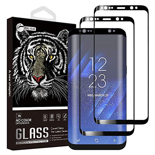 Galaxy S8 Screen Protector,Pomufa [2-Pack] KD03 Full Coverage Tempered Glass?Solution for Ultrasonic Fingerprint?[3D Curved] Tempered Glass Screen Protector Suitable for Galaxy S8