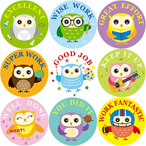 Fancy Land Owl Reward Stickers for Kids Teacher Motivational 200Pcs Per Roll Fancy Land Owl Reward Stickers for Kids Teacher Motivational 200Pcs Per Roll