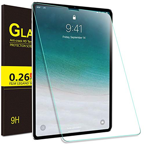 IVSO Apple New iPad Pro 12.9 2018 Screen Protector, Scratch-Resistant No-Bubble 9H Hardness HD Clear Tempered Glass Screen Protector for Apple New iPad Pro 12.9 2018 Tablet (Clear)