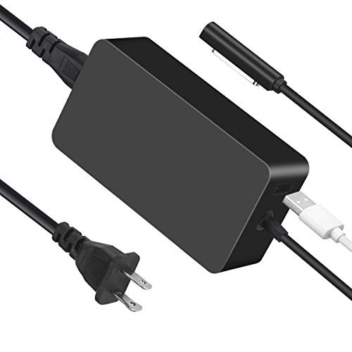 Surface Pro 1 & 2 Surface 2 Charger 48W Power Supply AC Adapter for Microsoft Surface Pro1 Surface Pro 2 Surface RT & RT2 1512 1536 1601 i5 i7 Tablet with 5V 1A USB Charging Port