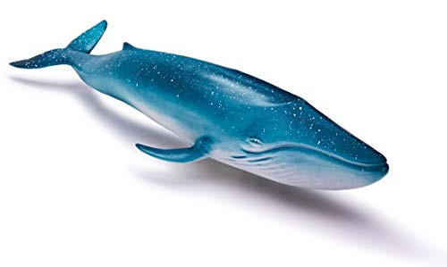 RECUR 14inch Blue Whale Figure Toys for Children, Realistic Ocean Life Whale Action Figurines Model Replica, Soft Hand-Painted Skin Texture Sea Life Collection, Ideal Gift for Collectors, Ages 3+