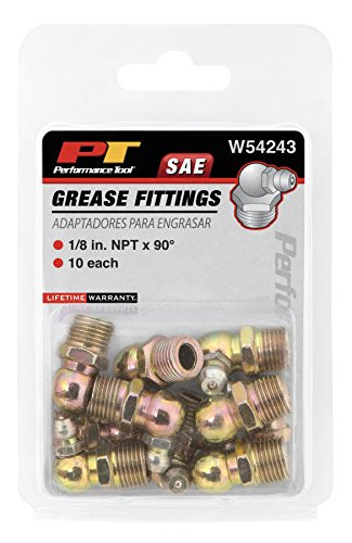 Performance Tool W54243 1/8 NPT 90 Grease Fitting, (Pack of 10)