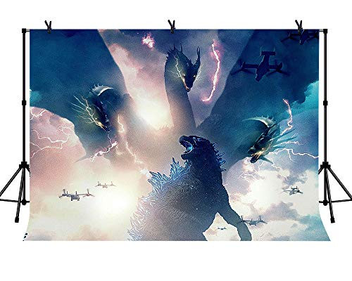 LYLYCTY 7x5ft Godzilla Film Theme Background Man and Monster for Film and Television Photography Background Props Boy Interior Decoration Background LYZY0693