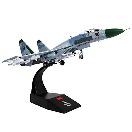 HANGHANG 1/100 Scale SU-27 Fighter Attack Plane Metal Fighter Military Model Fairchild Republic Diecast Plane Model for Commemorate Collection or Gift
