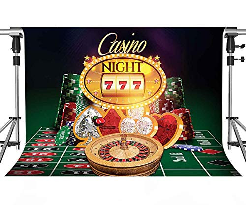 Green Casino Background for Casino Theme Party MEETSIOY Casino Turntable Backdrops Casino Birthday Party Photography Background Props 7x5ft LSMT316