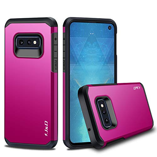 J&D Case Compatible for Galaxy S10e Case, Heavy Duty [Dual Layer] Hybrid Shock Proof Rugged Bumper Case for Samsung Galaxy S10e Case - [Not for Galaxy S10 Plus/Galaxy S10/Galaxy S10 5G] - Fuchsia Pink