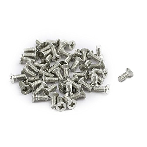 uxcell 50pcs M2.5x4mm Stainless Steel Countersunk Flat Head Phillips Machine Screws Bolts