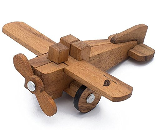 Lindbergh's Spirit: Wood Airplane Puzzle 3D Brain Teaser Wooden Puzzle for Adults & Teenagers from SiamMandalay with SM Gift Box(Pictured)
