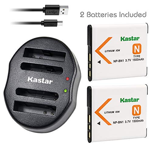 Kastar Battery (X2) & Dual USB Charger for Sony NP-BN1 NPBN1 BC-CSN and Cyber-Shot DSC-QX10 QX30 QX100 DSC-TF1 DSC-TX10 TX20 DSC-TX30 DSC-W530 DSC-W570 DSC-W650 DSC-W800 DSC-W830 Digital Camera +More