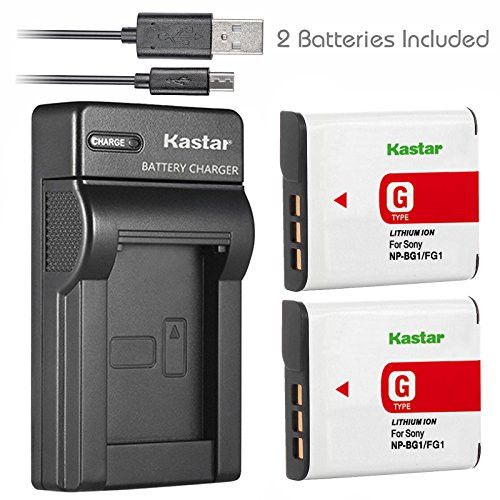 Kastar Battery X2 + Slim USB Charger for Sony NP-BG1 NP-FG1 Battery Sony Cybershot DSC-HX5V, DSC-HX9V, DSC-W30, DSC-W35, DSC-W50, DSC-W55, DSC-W70, DSC-W80, DSC-W290, DSC-H10, H20, H50, H55, H70, H90 Kastar Battery X2 + Slim USB Charger for Sony NP-BG1 NP-FG1 Battery Sony Cybershot DSC-HX5V, DSC-HX9V, DSC-W30, DSC-W35, DSC-W50, DSC-W55, DSC-W70, DSC-W80, DSC-W290, DSC-H10, H20, H50, H55, H70, H90