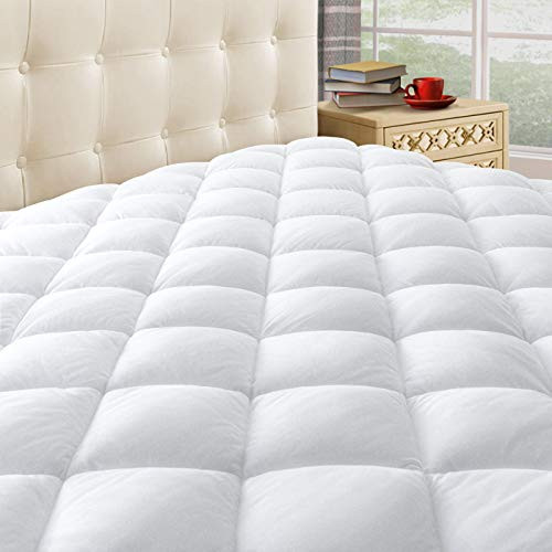 Taupiri Queen Quilted Mattress Pad Cover with Deep Pocket (8"-21"), Cooling Soft Pillowtop Mattress Cover, Hypoallergenic Down Alternative Mattress Topper