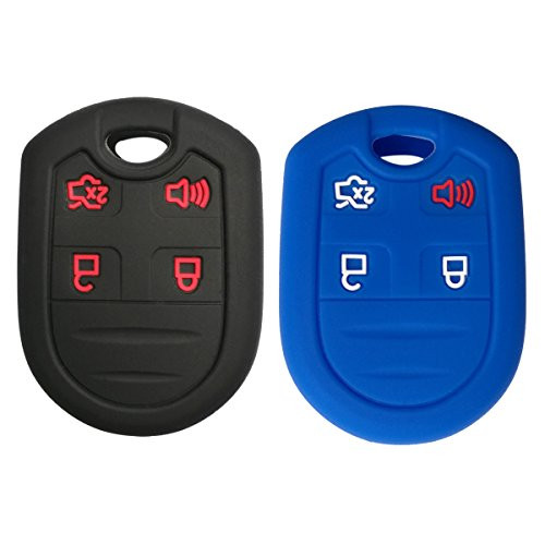 Coolbestda 2Pcs Silicone Key Fob Skin Cover Protector Keyless Jacket Remote Holder for Ford F150 F-150 F250 F350 Mustang Fusion Explorer Taurus Expedition Lincoln MKS MKX MKZ Navigator
