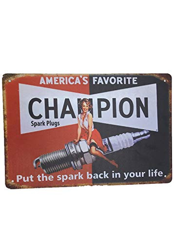AIQIBAO Metal Vintage Tin Sign Decor-Champion Cinema for Movie House Bar Pub Funny Retro Wall Art Sign 12" X 8"