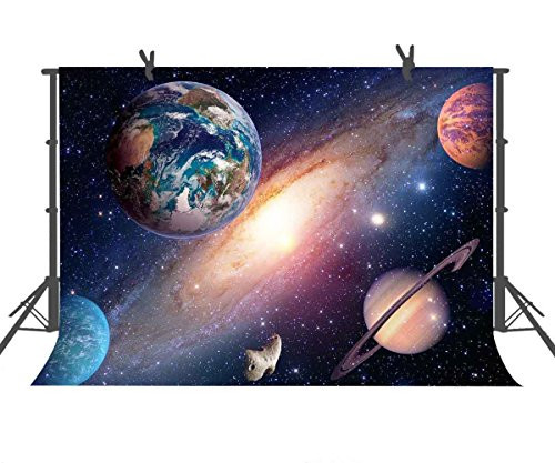 FUERMOR Galaxy Planets Backdrop 7x5ft Space Party Photography Background Children Photo Booth Props LXFU227