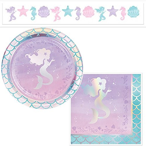 Olive Occasions Mermaid Themed Party Supplies 16 Plates, 16 Napkins, Banner, Grandma Olive's Multi-Generational Recipe Olive Occasions Mermaid Themed Party Supplies 16 Plates, 16 Napkins, Banner, Grandma Olive's Multi-Generational Recipe