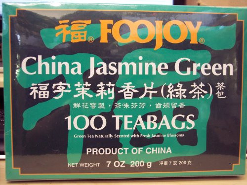 Foojoy Jasmine Green Tea, 7oz 100 Individually Wrapped Teabags
