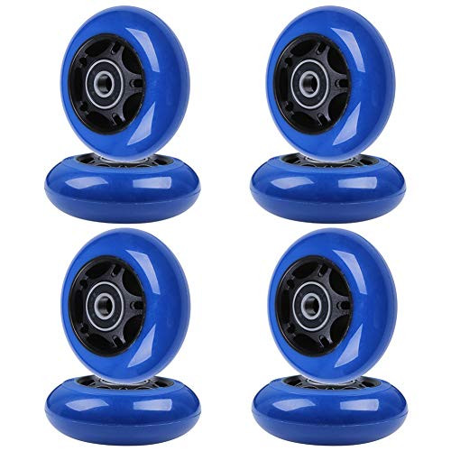 AOWISH 8-Pack 64mm Inline Skate Wheels 85A Inline Skates Replacement Wheel with Bearings ABEC-9 (Blue)