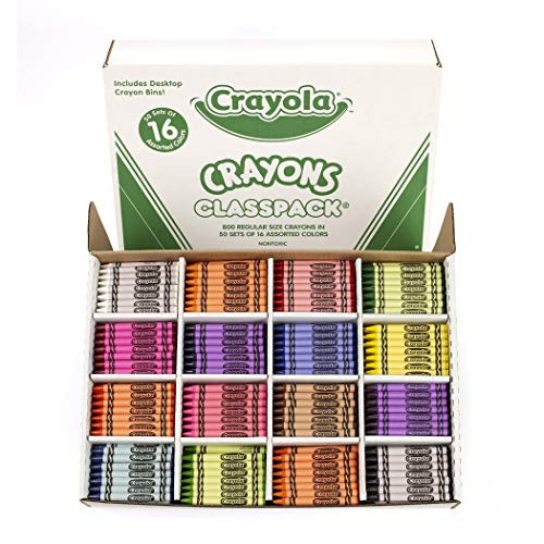 Crayola Non-Toxic Standard Single Color Crayon Refill Pack, Black, Red, Blue, and Violet (12 Pack, Total of 48 Crayons), 5/16" x 3-5/8" | Includes 5 Color Flag Set
