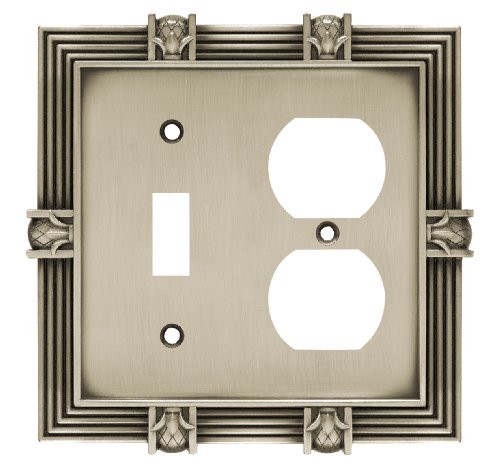Franklin Brass 64465 Pineapple Single Toggle Switch/Duplex Outlet Wall Plate / Switch Plate / Cover, Brushed Satin Pewter