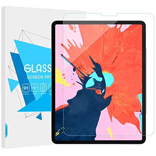 TiMOVO Screen Protector Compatible for iPad Pro 12.9" 2018, [Bubble-Free] [Scratch Terminator] HD Clear 9H Hardness Tempered Glass Film Fit iPad Pro 12.9" 2018 Tablet - Clear