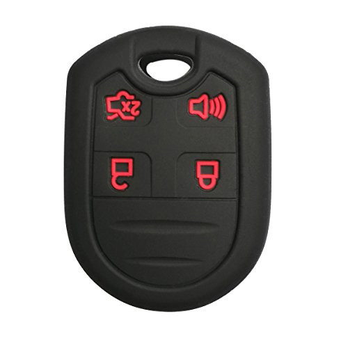 Coolbestda Rubber 4buttons Key Fob Cover Remote Case Keyless Protector Jacket for Ford F150 F-150 F250 F350 Mustang Fusion Explorer Taurus Expedition Lincoln MKS MKX MKZ Navigator