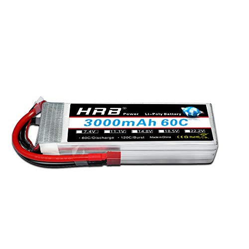 HRB 4S 14.8V Lipo Battery 3000mAh 60C with Deans Connector for RC Airplane RC Helicopter RC Car RC Truck RC Boat UAV Drone FPV