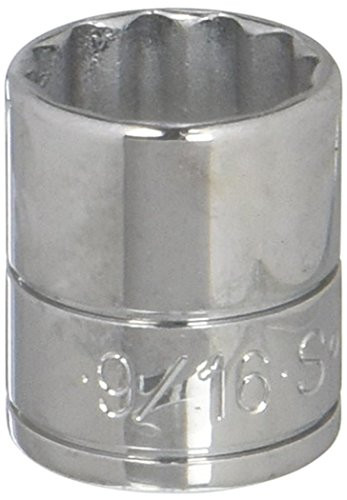 SK Hand Tool 43918 12 Point 1/4-Inch Drive Standard Socket, 9/16-Inch, Chrome