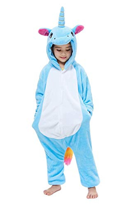 Kids Animal Onesie Unicorn Pajamas Christmas Halloween Cosplay Costume Blue 140 Kids Animal Onesie Unicorn Pajamas Christmas Halloween Cosplay Costume Blue 140