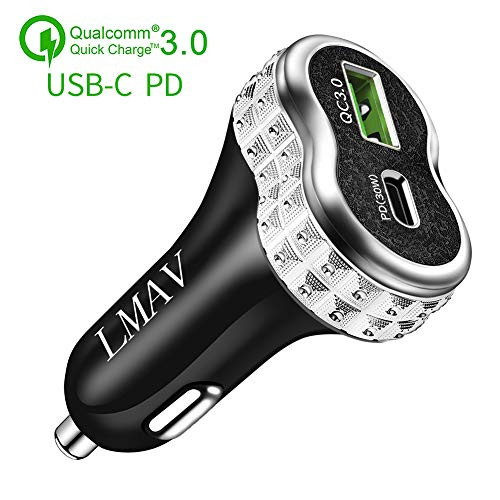 USB C PD Car Charger 54W Power Delivery 30W & Quick Charge 3.0 24W Car Charger Adapter Compatible for iPhone 11 Pro,iPad Pro,Galaxy S10+,Note10+,Pixel 4 3 and More.